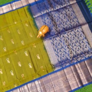 uppada pattu saree with kanchi border & big bhuta meena work | rich pallu | purple saree with contrast blue blouse